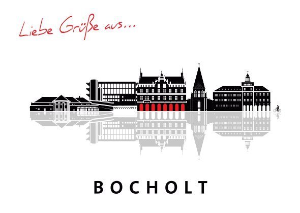 Postkarte Bocholt - Silhouette