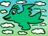 James Rizzi - RIZZI BIRD (green on turquoise) - inklusive Schattenfugenrahmen