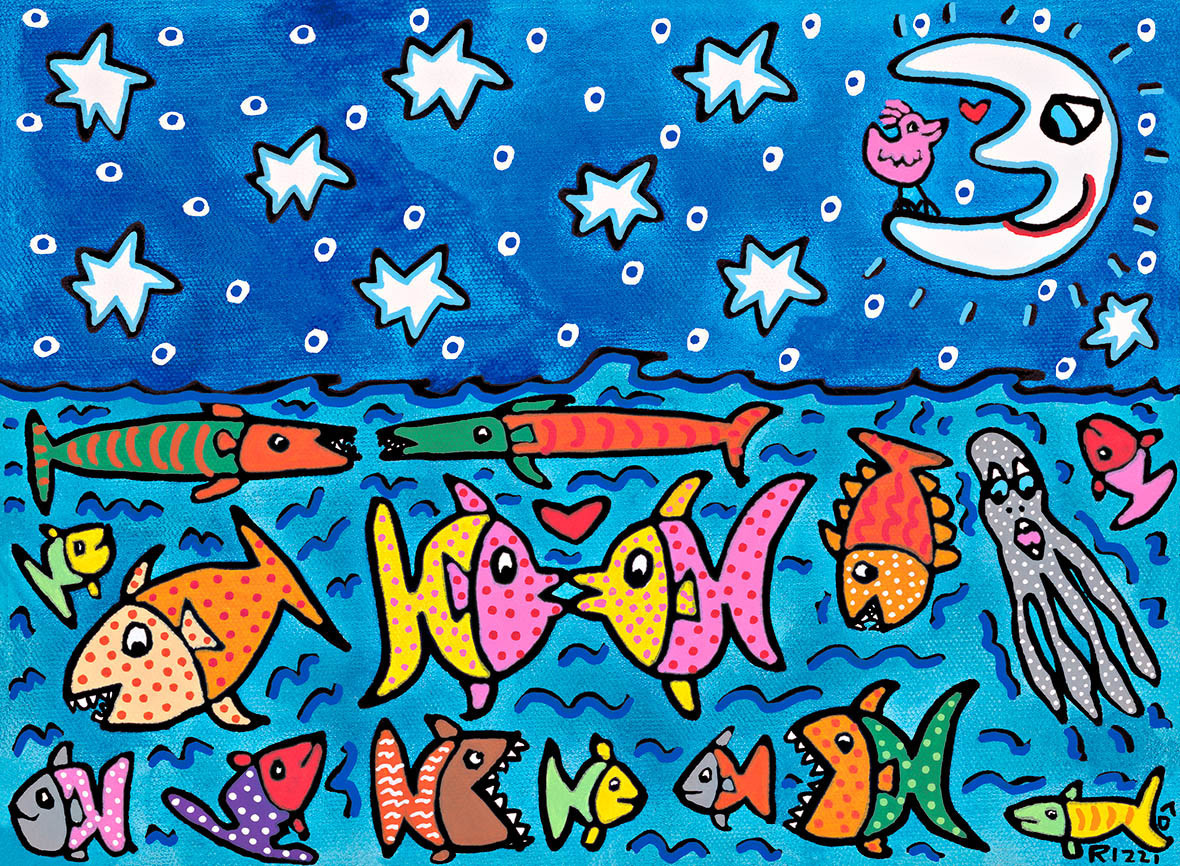 James Rizzi - THE STARS, THE MOON, AND THE FISH IN THE SEA